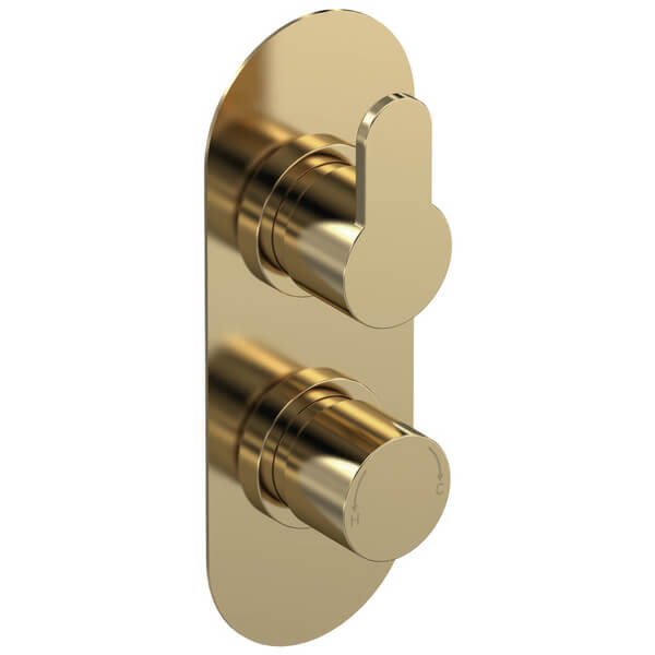 Nuie Arvan Contemporary Concealed Thermostatic Shower Valve - Oval Trim - 2 Control