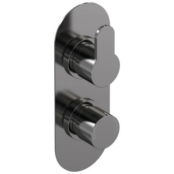 Nuie Arvan Contemporary Concealed Thermostatic Shower Valve - Oval Trim - 2 Control