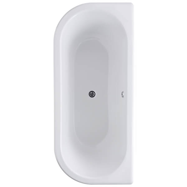 Traditional back-to-wall acrylic roll-top bath with legs, 1700x750mm, showcasing the Hudson Reed Kenton style design.