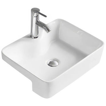 Hudson Reed Vessel 480 x 370mm Rectangular White Semi-Recessed Basin