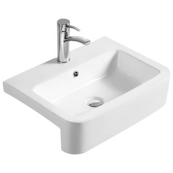 Hudson Reed Vessel 570 x 415mm Rectangular Semi-Recessed Basin White