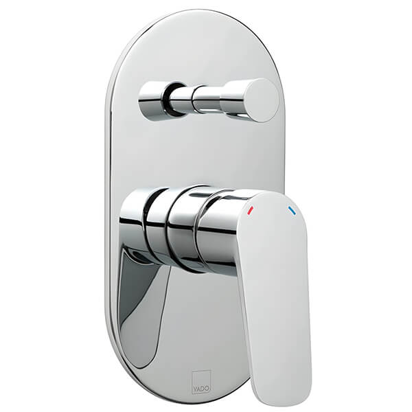 Vado Photon Chrome Concealed Manual Shower Valve - 1 Control - Flat Lever Handle