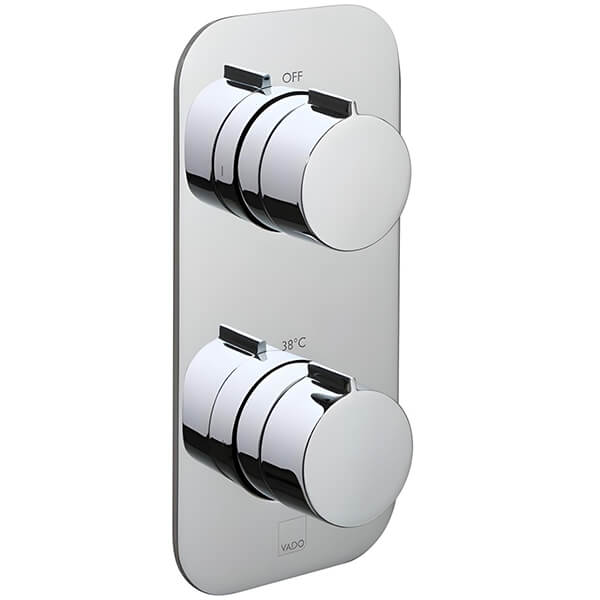 Vado Tablet Altitude Chrome Recessed Thermostatic Shower Valve - Rectangular Trim - 2 Control