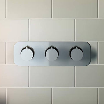 Vado Tablet Altitude Chrome Concealed Thermostatic Shower Valve - Rectangular - 3 Control