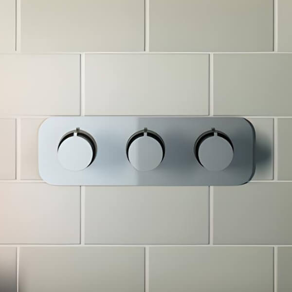 Vado Tablet Altitude Chrome Concealed Thermostatic Shower Valve - Rectangular - 3 Control