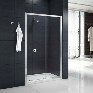 Merlyn MBOX Loft Height Sliding Shower Door - Aluminium Frame - 1200 x 1800mm
