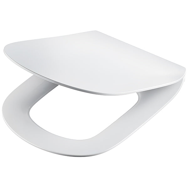White Ideal Standard Tesi Slim toilet seat and cover, 370x450mm, with smooth finish and modern design.