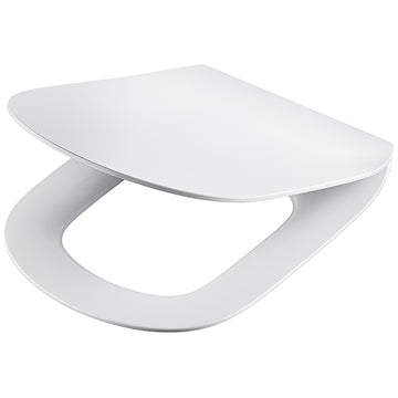 White Ideal Standard Tesi Slim toilet seat and cover, 370x450mm, with smooth finish and modern design.