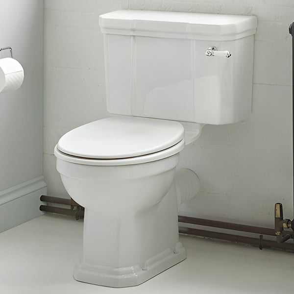 White Ideal Standard Waverly traditional close coupled toilet with cistern, 520x675mm, shown in a modern bathroom setting
