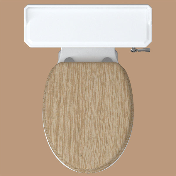 Close-coupled traditional white WC pan with cistern, open back design, 520x690mm, by Tuskan Tiles, ideal for classic bathroom decor.