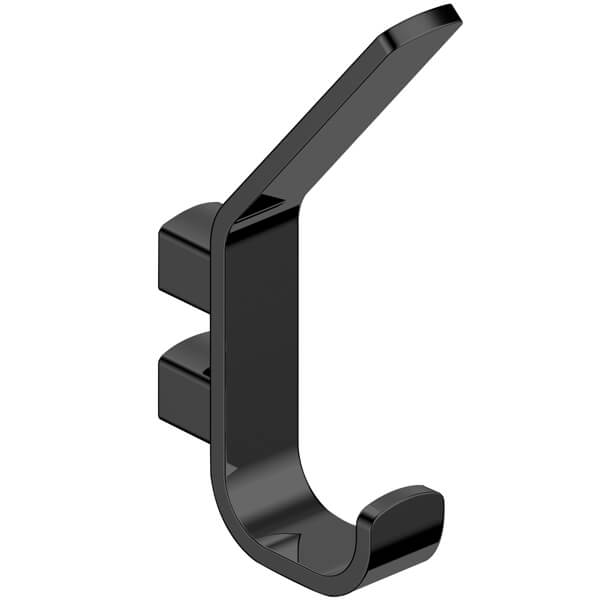 Tuskan Tiles RAK Petit Square Robe Hook mounted on wall, showing its sleek, square design for bathroom or bedroom use.