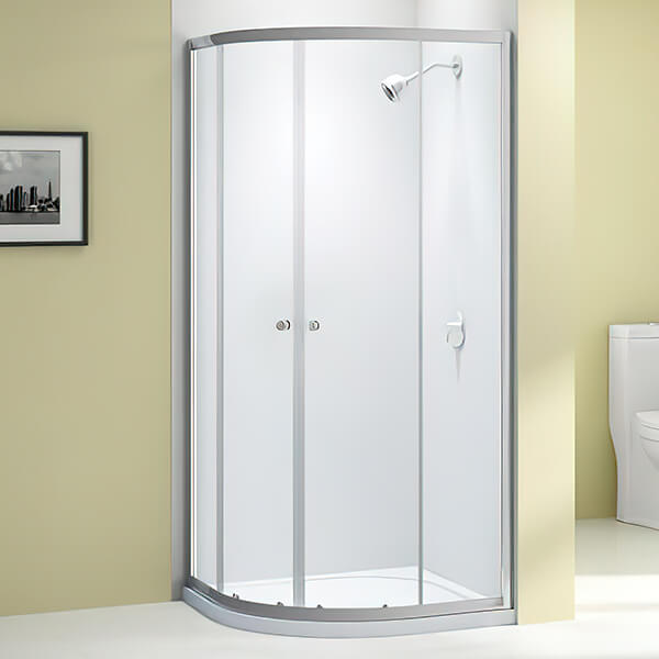 Merlyn Ionic Source sliding quadrant shower enclosure with chrome frame and two doors, modern bathroom shower solution