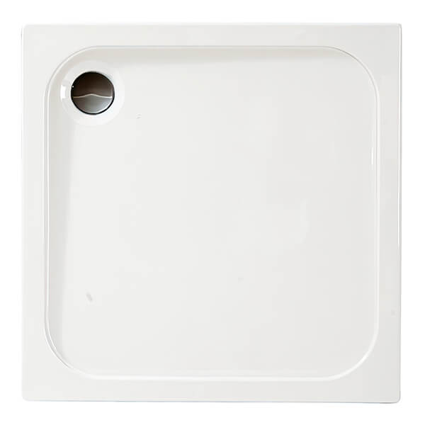 Merlyn MStone White Square Shower Tray with Waste - ABS Acrylic-Capped Stone Resin - 45mm High