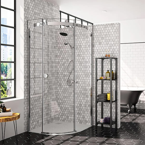 Merlyn 10-Series Semi-Frameless Sliding Shower Quadrant 800 x 800mm - Chrome Finish