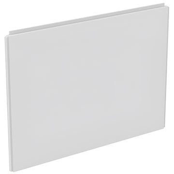 White acrylic Ideal Standard Tempo Cube bath end panel with dimensions 785 x 570mm, designed for bathtub enclosure.