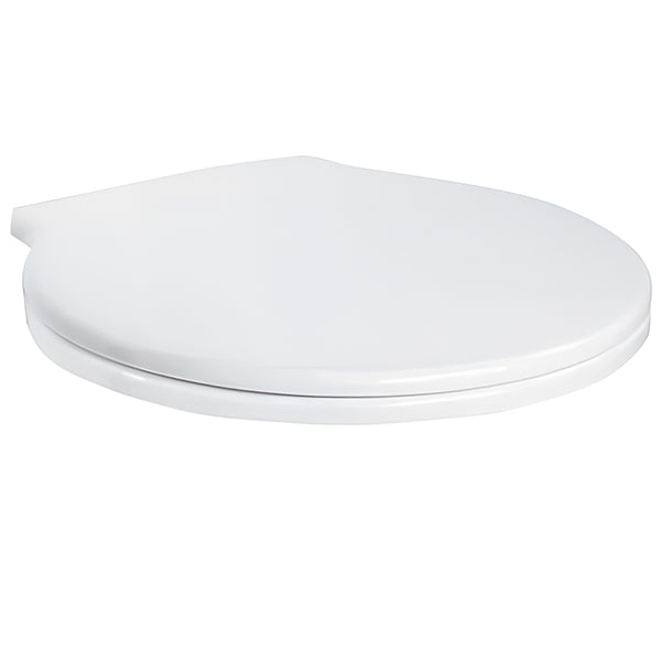 White Ideal Standard Space toilet seat and cover, 390x400mm, with durable design and easy-to-clean surface.