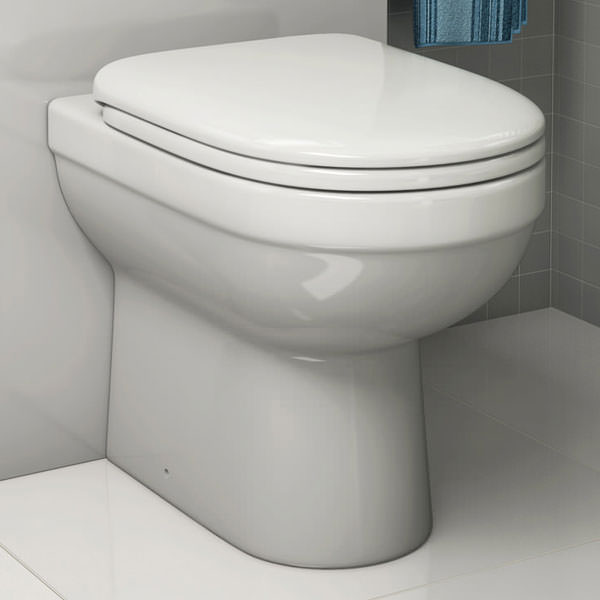 White back-to-wall WC pan by IMEX Ivo, contemporary design, floorstanding, 345x500mm, ideal for modern bathrooms.