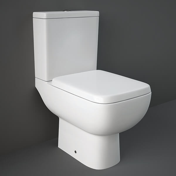 White RAK Series-600 full access WC pack with urea soft close seat, 350x600mm, designed for easy use and comfort.