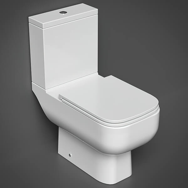 White RAK Series-600 full access WC pack with urea soft-close seat, 350x600mm, featuring sleek design and easy access.