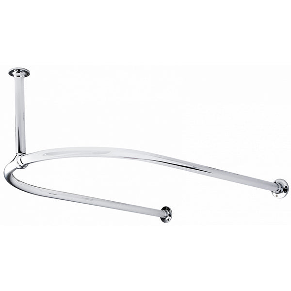 Tuskan Tiles Bayswater Detta shower ring hanging on a bathroom rod, chrome finish, durable bathroom accessories.