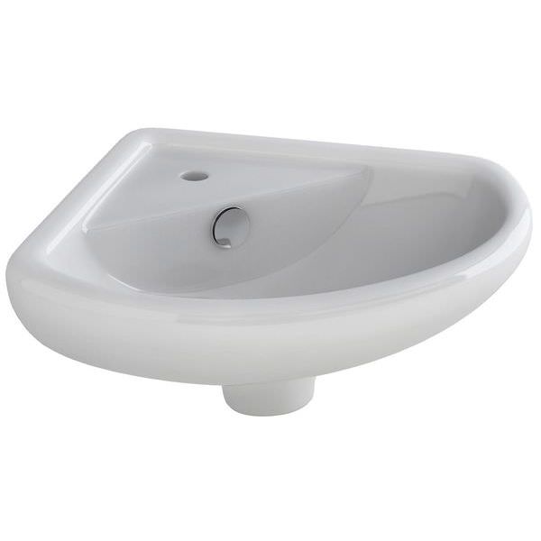 IMEX Ivo White 440 x 310mm 1 Taphole Handrinse Corner Basin