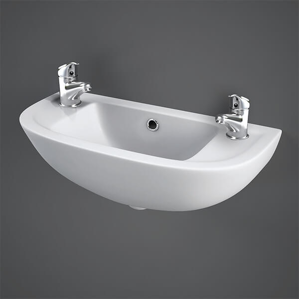 RAK Compact 1 Tap Hole White 450mm Slimline Basin