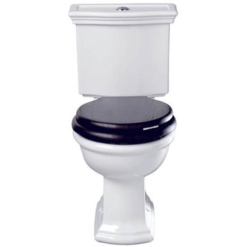 White Imperial Firenze close coupled WC pan with cistern, displayed in a clean, modern bathroom setting, by Tuskan Tiles.