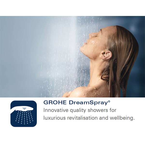 Grohe Euphoria Mono Chrome Shower Rail Kit - Adjustable Brackets - 600mm High