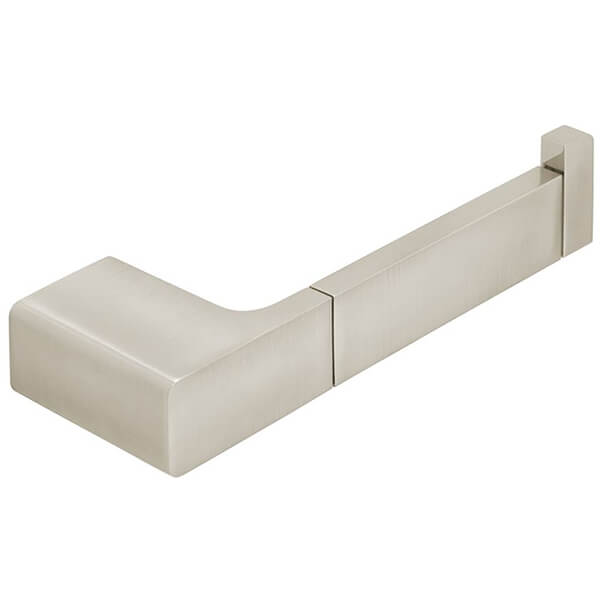 Vado Individual Shama toilet paper holder by Tuskan Tiles, sleek chrome finish, mounted on bathroom wall.