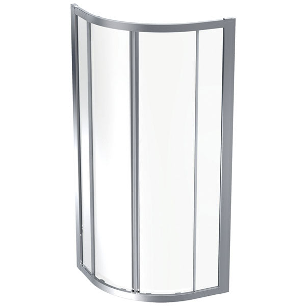 Geberit Geo Sliding Door Quadrant Shower Enclosure 1900mm High - Silver Aluminium Frame