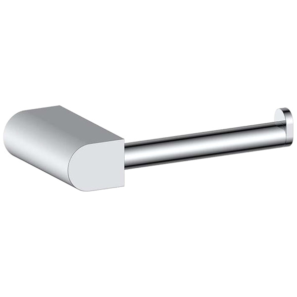 Imex Duro toilet roll holder in brushed stainless steel mounted on bathroom wall, designed for durability and modern style.