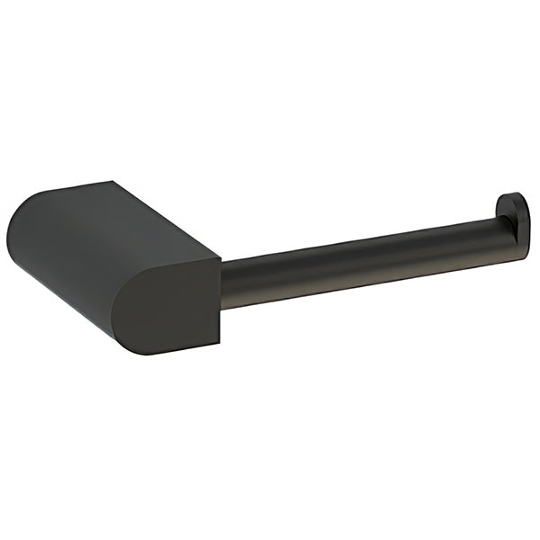 Imex Duro toilet roll holder in matte finish mounted on bathroom wall, with a roll of toilet paper ready for use.