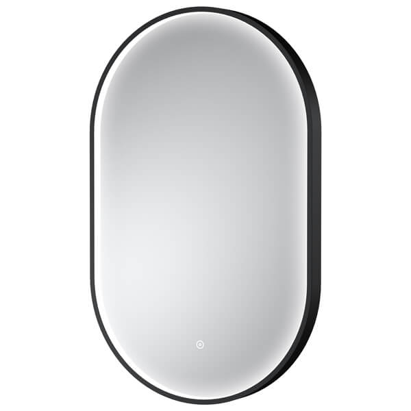 Hudson Reed Columba Oval LED Mirror with Demister Pad - Aluminium Frame - 500 x 800mm