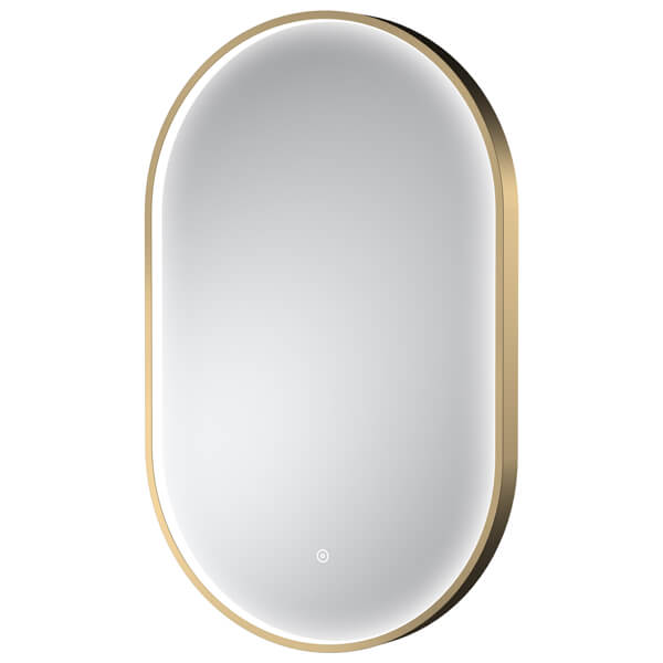 Hudson Reed Columba Oval LED Mirror with Demister Pad - Aluminium Frame - 500 x 800mm
