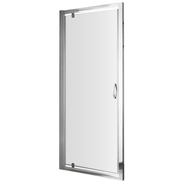 Nuie Ella Pivot Shower Door with Handle - Reversible - Clear Glass - Chrome Frame