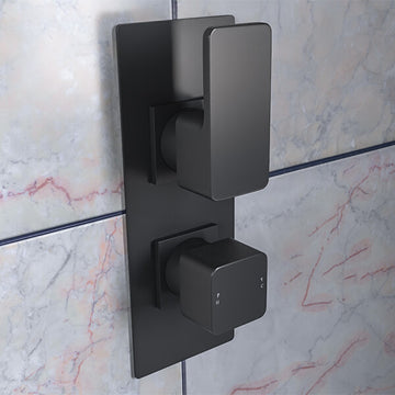 Nuie Windon Concealed Thermostatic Shower Valve - Rectangular Trim - 2 Control