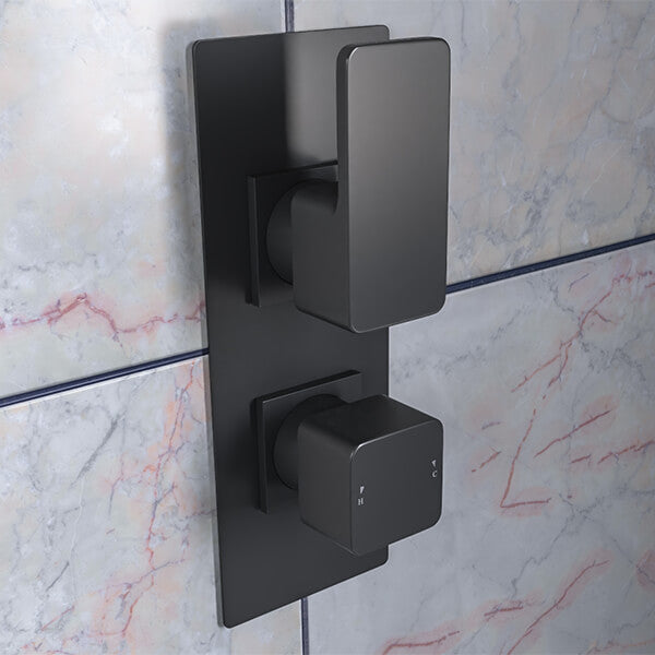 Nuie Windon Concealed Thermostatic Shower Valve - Rectangular Trim - 2 Control