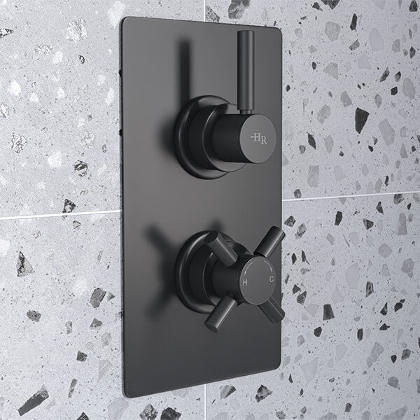 Hudson Reed Tec Pura Concealed Thermostatic Shower Valve - Rectangular Trim - 2 Control