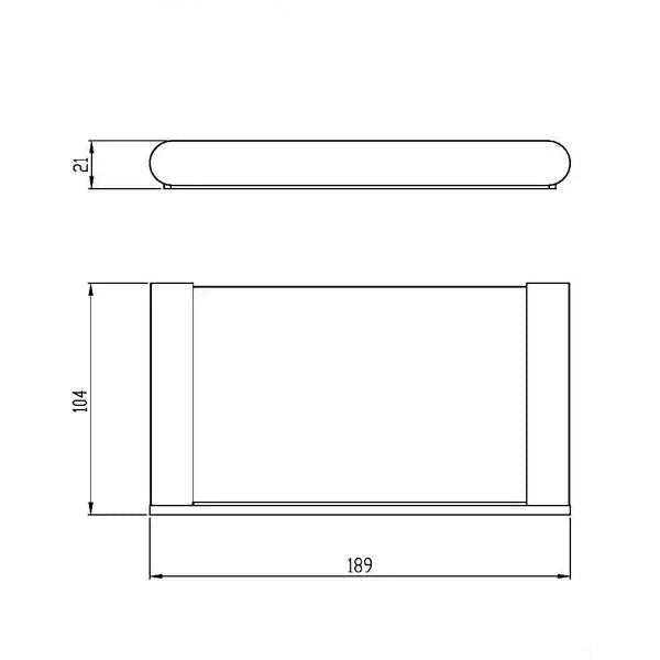 Contemporary stainless steel slim soap dish with wall holder, measuring 112 x 120mm, ideal for modern bathroom decor.