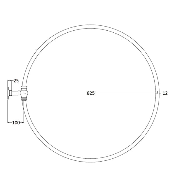 Chrome round shower ring from Tuskan Tiles Bayswater collection, designed for secure shower curtain hanging.