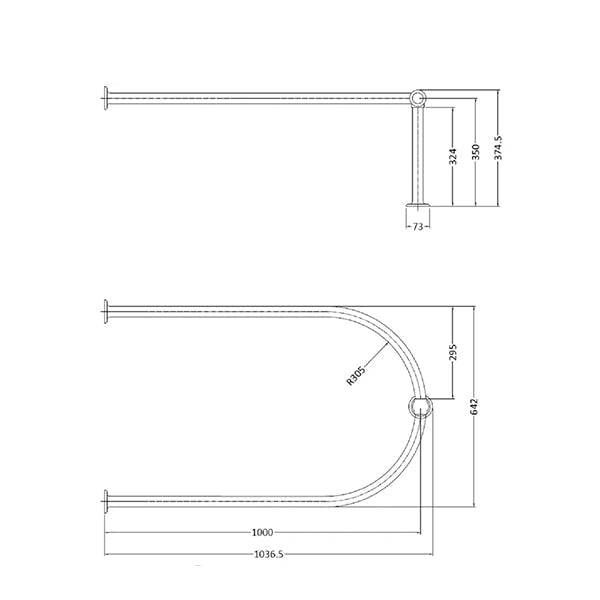 Tuskan Tiles Bayswater Detta shower ring featuring sleek metal design and durable construction for bathroom use