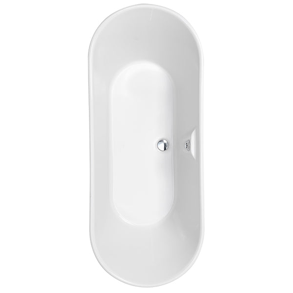 Double-ended freestanding bathtub by Tuskan Tiles, resin bond fibreglass construction, 1700 x 690mm size.