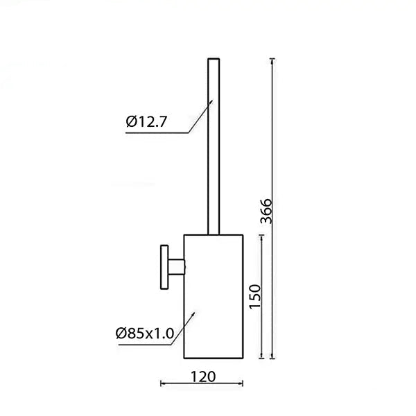 JTP Inox Stainless Steel Toilet Brush Holder