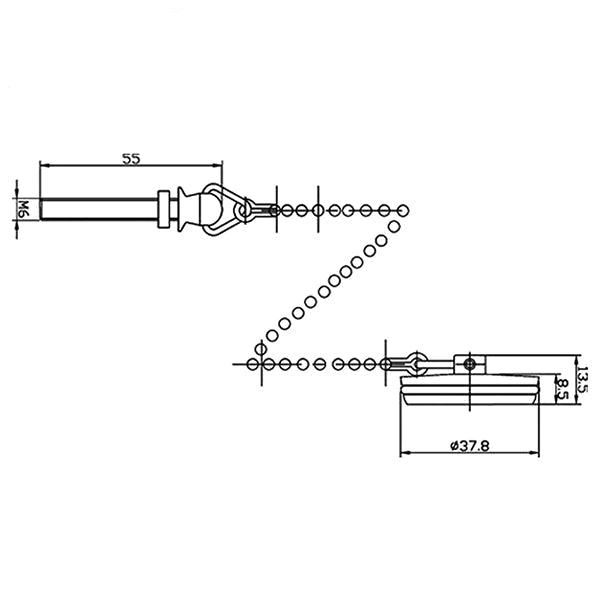 Nuie Traditional Chrome Plug and Chain Basin Waste