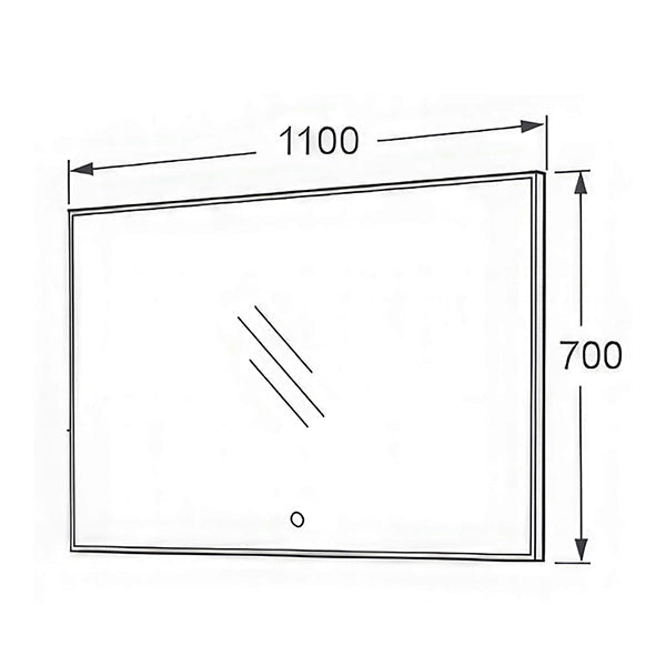 IMEX Liberty Rectangular Borderlit Demister Mirror - 1100 x 700mm