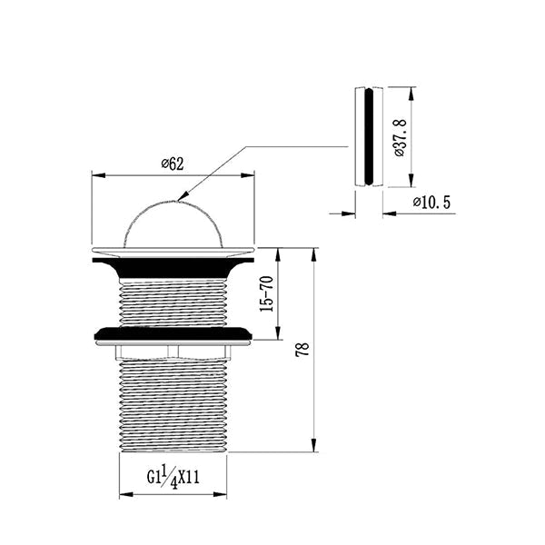 Imex Chrome Flip Bathroom Sink Waste