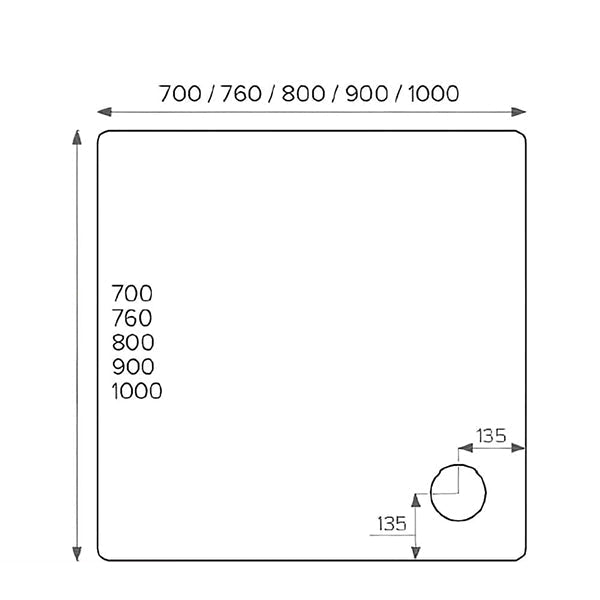 Just Trays JTFusion Flat-Top White Square Shower Tray with Waste - ABS Capped Acrylic Stone Resin