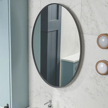 Tavistock Verge Non-Lit Oval Mirror - Aluminium Frame - 500 x 700mm