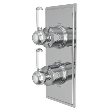 Tavistock Lansdown Traditional Concealed Thermostatic Shower Valve - Rectangular Trim - 2 Outlet