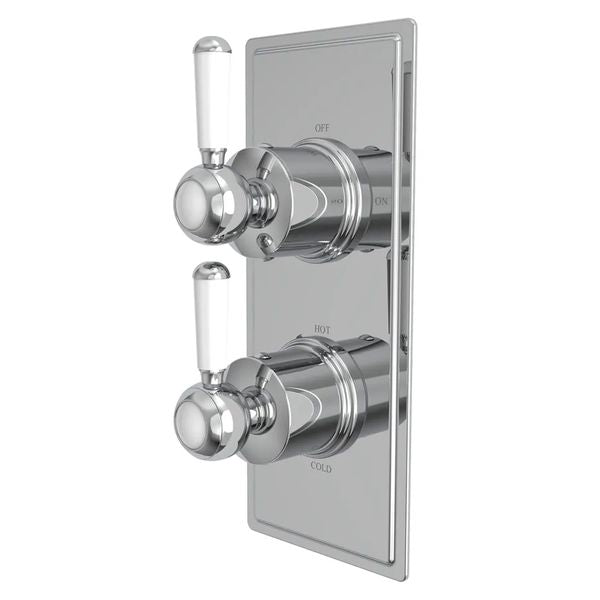 Tavistock Lansdown Traditional Concealed Thermostatic Shower Valve - Rectangular Trim - 2 Outlet